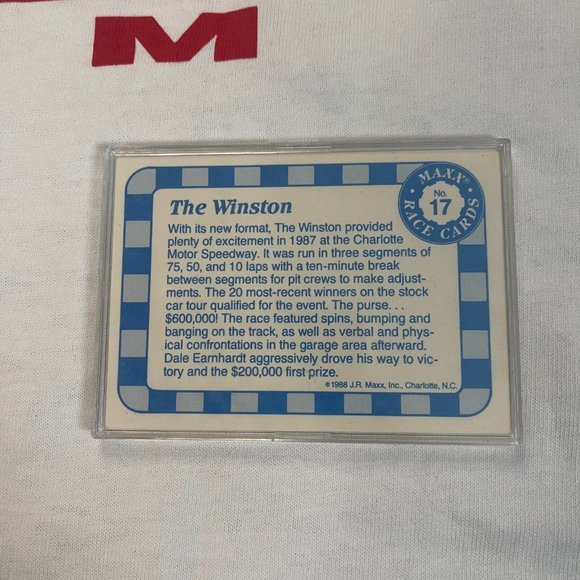 VTG 92 DEADSTOCK Single Stitch Winston Racing Team Wht Tee Sz XL + Trading Card - Picture 8 of 11